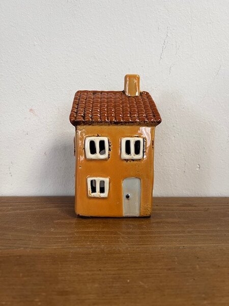 Keramický domeček na čajovou svíčku 9x15cm 2