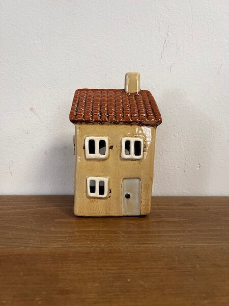 Keramický domeček na čajovou svíčku 9x15cm 5