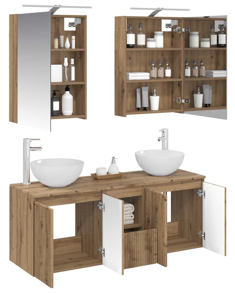 Sada koupelnových skříněk 5 ks Dub artisan Kompozitní dřevo 3406358