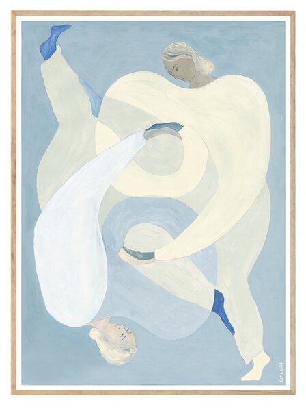 Autorský plakát Hold You / Blue by Sofia Lind 50 x 70 cm