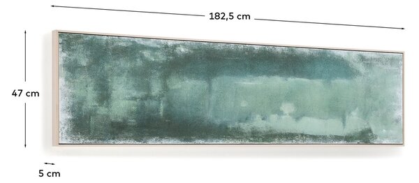 Kave Home Zelený abstraktní obraz Selnar 47 x 182 cm