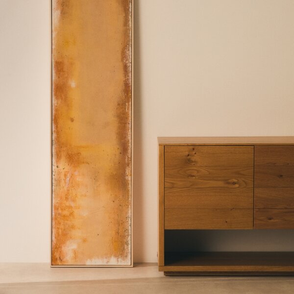 Kave Home Žlutý abstraktní obraz Selnar 47 x 182 cm