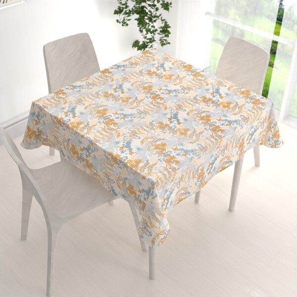 Biante Sametový čtvercový ubrus Tamara TMR-043 Hnědo-modré designové rostliny 40x40 cm