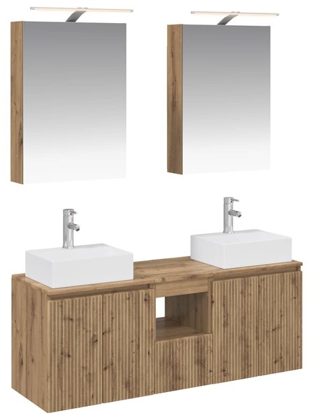 Sada koupelnových skříněk 5 ks Dub artisan Kompozitní dřevo 3406398