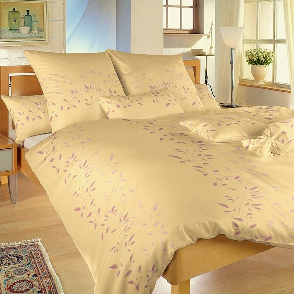 Povlečení flanel Mandevila pudrová na banánovém - 140x200 + 70x90