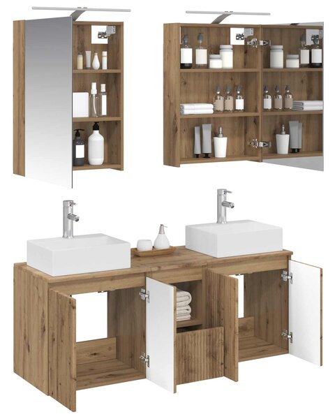 Sada koupelnových skříněk 5 ks Dub artisan Kompozitní dřevo 3406398