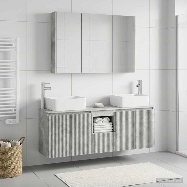 Sada koupelnových skříněk 4 ks Betonově šedá Kompozitní dřevo 3406426