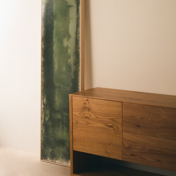 Kave Home Zelený abstraktní obraz Selnar 47 x 182 cm