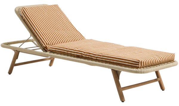 Kave Home Pruhovaný oranžovo-bílý polštář na lehátko Dirome 50 x 175 cm