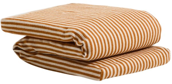 Kave Home Pruhovaný oranžovo-bílý polštář na lehátko Dirome 50 x 175 cm