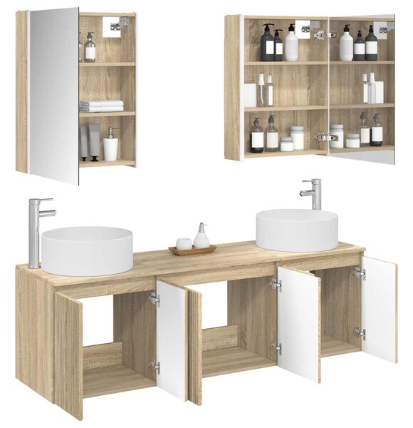 Sada koupelnových skříněk 5 ks Dub sonoma Kompozitní dřevo 3406569