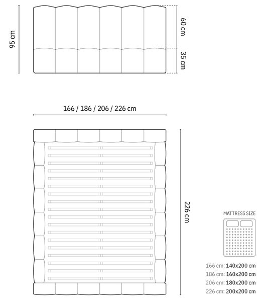 Micadoni Béžová bouclé dvoulůžková postel Lupine 180 x 200 cm s úložným prostorem