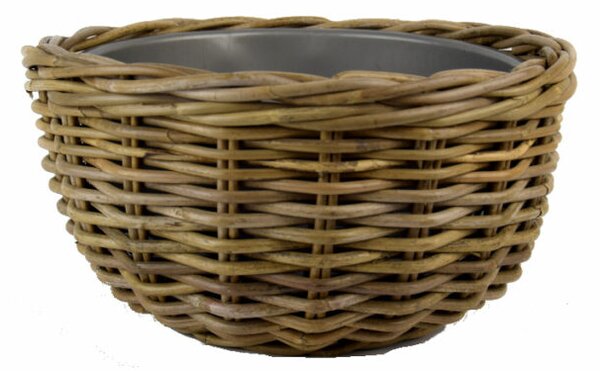 Ego dekor Kulatý ratanový květináč s plastovou výplní - 41x19cm
