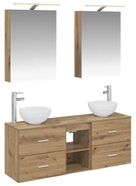 Sada koupelnových skříněk 5 ks Dub artisan Kompozitní dřevo 3406678