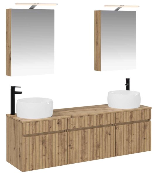 Sada koupelnových skříněk 5 ks Dub artisan Kompozitní dřevo 3406638