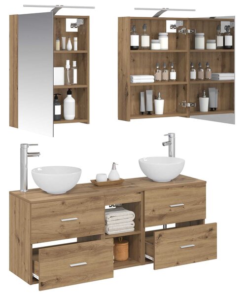 Sada koupelnových skříněk 5 ks Dub artisan Kompozitní dřevo 3406678