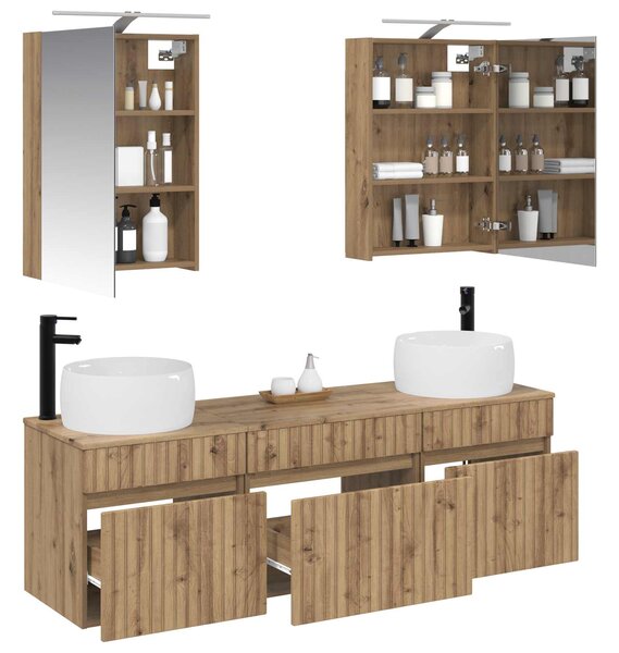 Sada koupelnových skříněk 5 ks Dub artisan Kompozitní dřevo 3406638