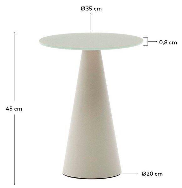 Kulatý odkládací stolek se skleněnou deskou ø 35 cm Wilshire – Kave Home