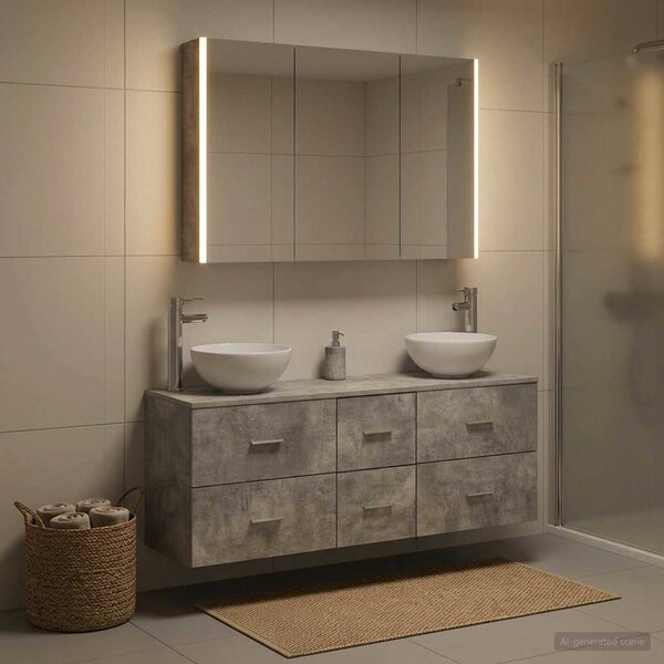Sada koupelnového nábytku 4 ks Betonově šedá 3406706