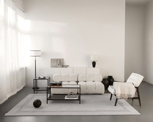 Světle šedý vlněný koberec 133x190 cm Morphic Rocca – Agnella