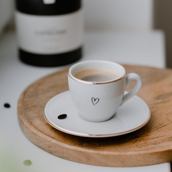 Šálek na espresso s podšálkem Srdíčko 90 ml, 0,09 l