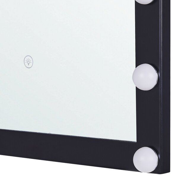LED koupelnové zrcadlo ODENAS 50 cm 60 cm Černá