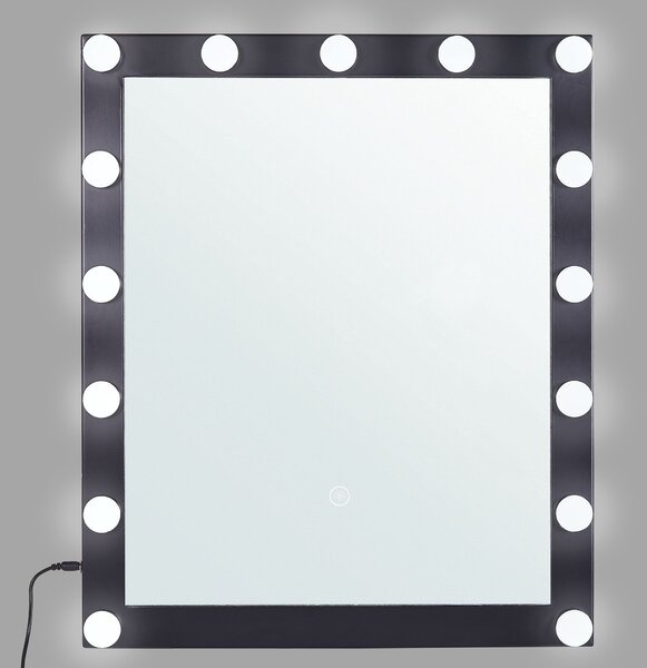 LED koupelnové zrcadlo ODENAS 50 cm 60 cm Černá