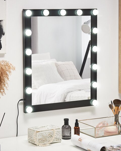 LED koupelnové zrcadlo ODENAS 50 cm 60 cm Černá