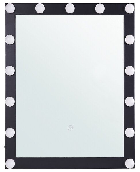LED koupelnové zrcadlo ODENAS 50 cm 60 cm Černá