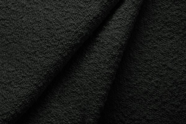 Micadoni Černá bouclé postel Lupine 90 x 200 cm s úložným prostorem