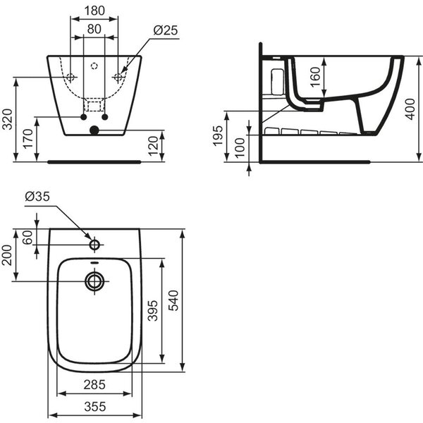 Ideal Standard T461501 Nástěnný bidet i.life B
