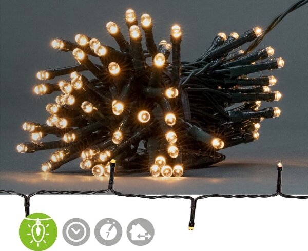Nedis CLBO48 - LED řetěz 48xLED/7 funkcí/3xAA 4,1m IP44 teplá bílá