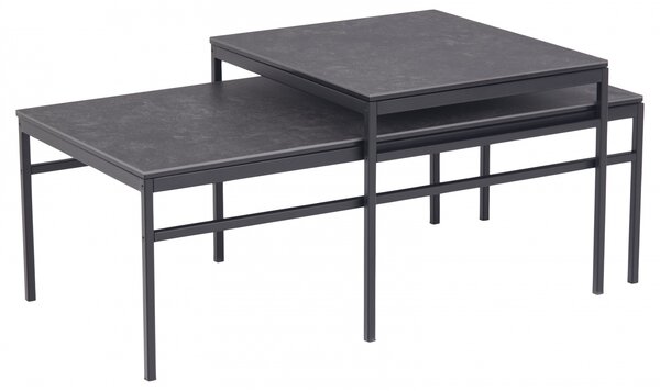Design Scandinavia Konferenční stolek Exeter, (SADA 2 ks), černá