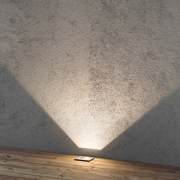 Konstsmide Malte LED podlahový spot záření flexibilní 6W, Hliník / šedá / zinek, Nerezová ocel, Moderní, Zapuštěné hranaté
