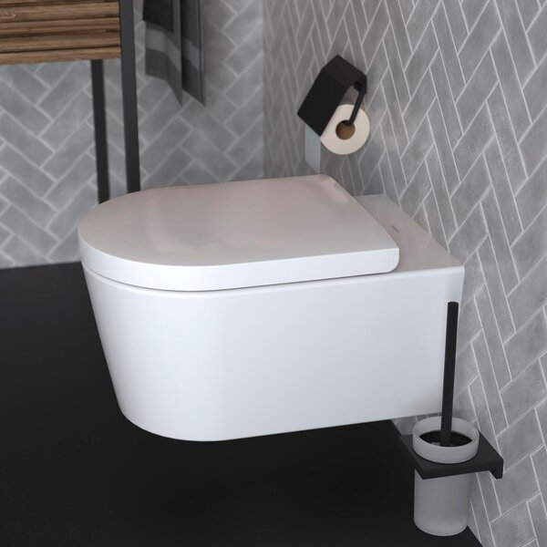 Hansgrohe EluPura S wc mísa se sedátkem s pomalým sklápěním závěsná bez splachovacího kruhu bílá 61119450