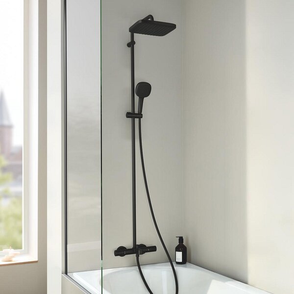 Grohe Vitalio Comfort vanová sada se sprchou na stěnu s termostatem s dešťovou sprchou černá 269842431