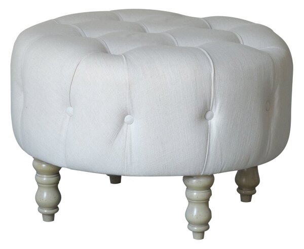 Solenzara Sametový Tyler Round Ottoman - ML-7709 Vyberte si ze sametů: EP-003, Povrchová úprava nohou: Whitewash M Beech P132A