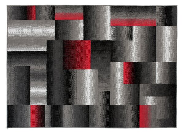 Makro Abra Kusový koberec moderní MAYA Z904E šedý červený Rozměr: 120x170 cm