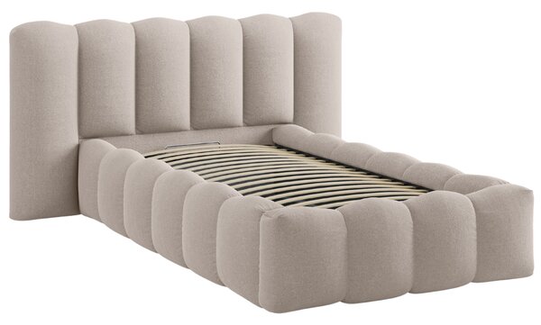 Micadoni Světle hnědá postel Lupine 90 x 200 cm s úložným prostorem