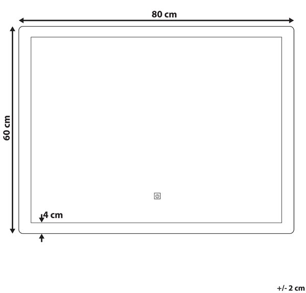 LED koupelnové zrcadlo CORROY 80 cm 60 cm Stříbrná