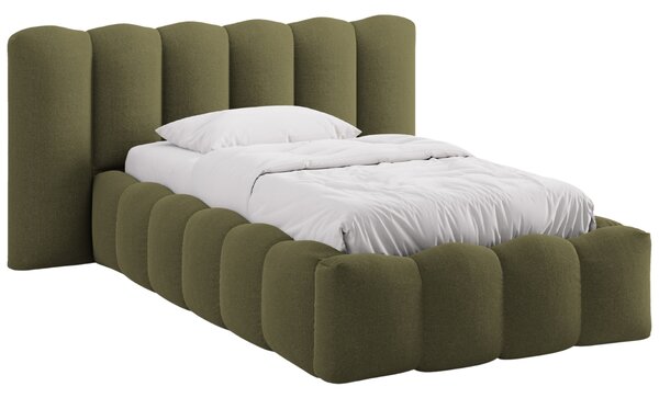 Micadoni Zelená postel Lupine 90 x 200 cm s úložným prostorem