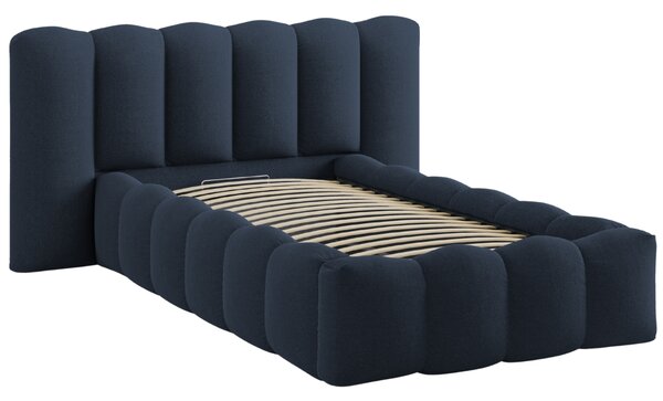Micadoni Tmavě modrá postel Lupine 90 x 200 cm s úložným prostorem