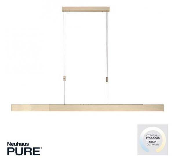 Paul Neuhaus Závěsné LED svítidlo PURE-MOTO, 3x13W, d. 120 cm, 2700-5000K, nastavitelné Barva: Zlatá