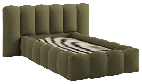 Micadoni Zelená postel Lupine 90 x 200 cm s úložným prostorem