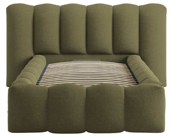 Micadoni Zelená postel Lupine 90 x 200 cm s úložným prostorem