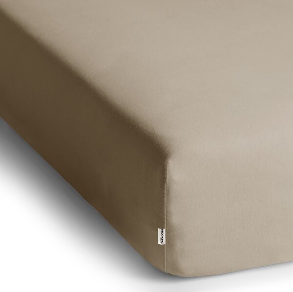 Bavlněné jersey prostěradlo s gumou DecoKing Amber cappuccino, velikost 180-200x200+30