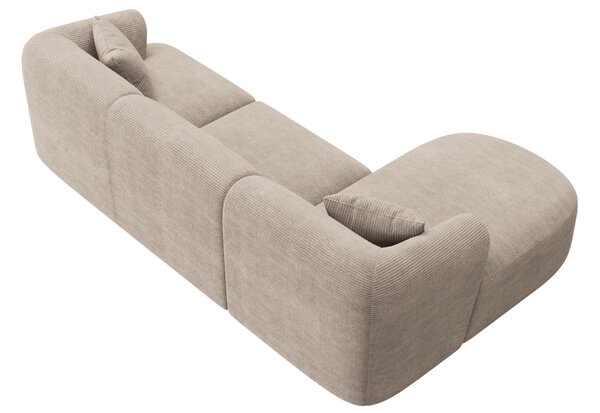 -25 % Dny MOMENTI– Cosmopolitan Design Béžová manšestrová rohová pohovka Campi 256 cm, levá
