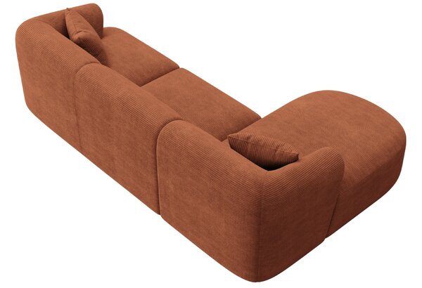 -25 % Dny MOMENTI– Cosmopolitan Design Terakotově oranžová manšestrová rohová pohovka Campi 256 cm, levá