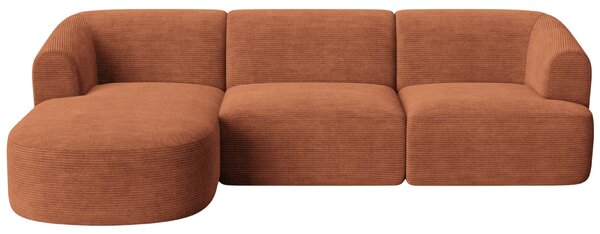 -25 % Dny MOMENTI– Cosmopolitan Design Terakotově oranžová manšestrová rohová pohovka Campi 256 cm, levá