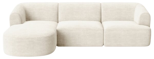 -25 % Dny MOMENTI– Cosmopolitan Design Krémově bílá manšestrová rohová pohovka Campi 256 cm, levá
